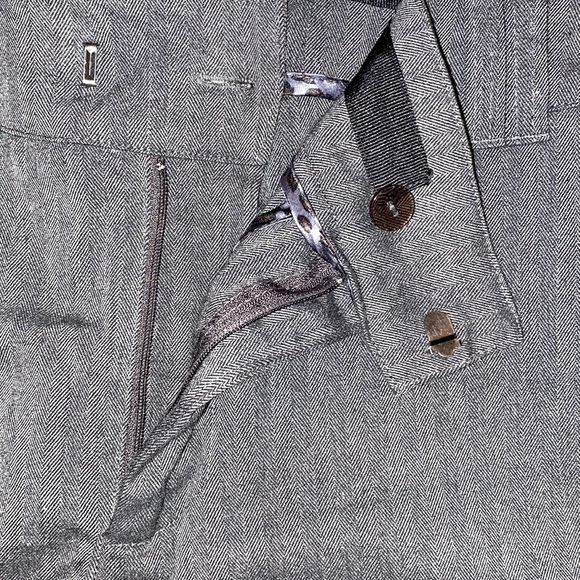 ✅Nylon By DEX full length dress pants, grey/black herringbone,hook, button zip 🩶 - Picture 3 of 7